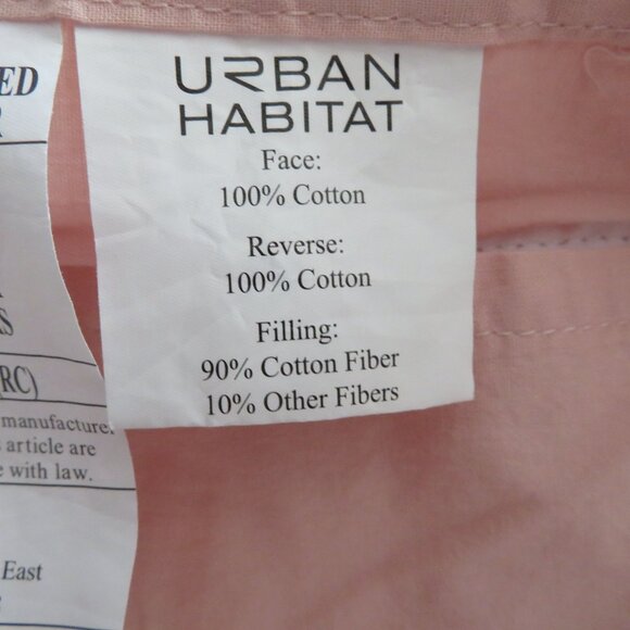 One Urban Habitat Pink Quilted Euro Sham 26" X 26" Cotton Face Cotton Filling - Picture 6 of 9